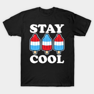 Stay Cool 4th July Popsicle Shirt Boys Men USA Flag American T-Shirt